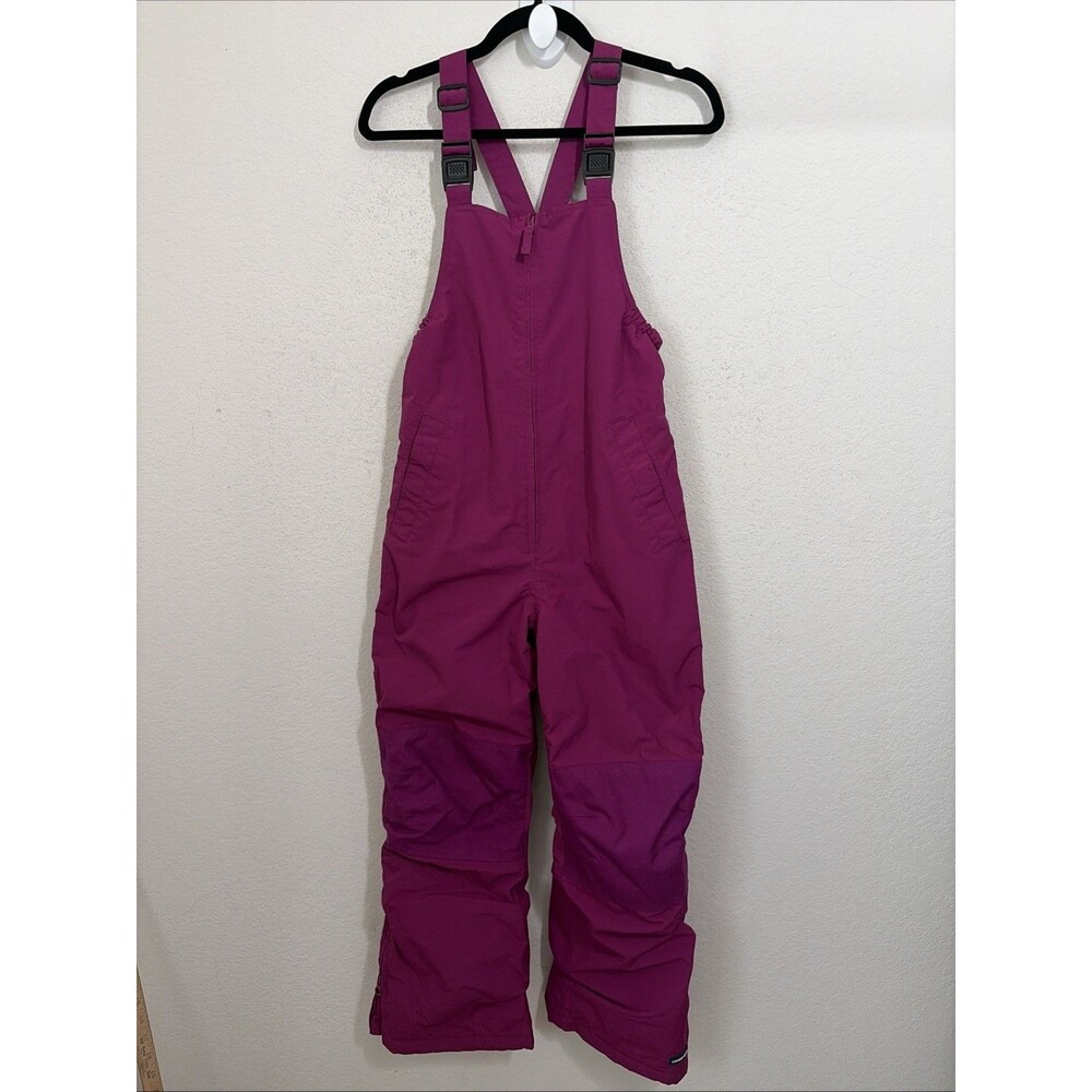 Lands' End Girls Size 10 Pink Insulated Snow Bib Ski Pants Adjustable Straps